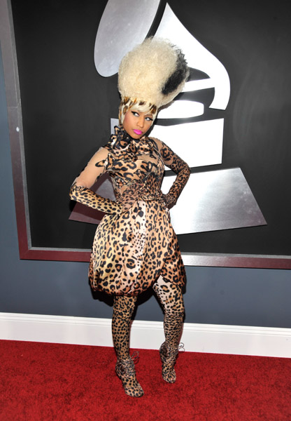 Nicki Minaj hit the Red Carpet in a head-to-toe Givenchy leopard print 